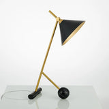 Vintage Metal Nightstand Lamp With Funnel Design White/Black And Marble Ball For Bedroom Black