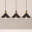 Vintage Metal Pendant Lights - Set Of 3 Cone Shades For Restaurants/Ceiling Hanging Black 1-Light