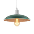 Vintage Metal Saucer Shade Pendant Ceiling Light: Green/Red Stylish 1-Light Fixture For Table Green