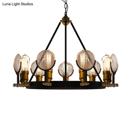 Vintage Metal Suspension Light In Brass Finish - Ring Pendant For Bedroom Lighting