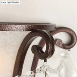 Vintage Metal Urn Wall Mount Sconce Light In Black/Weathered Bronze For Stairway