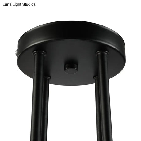 Vintage Metallic Semi Flush Light With Sputnik Design In Antique Brass/Black - Exposed Ceiling