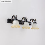 Vintage Ombre Frosted Glass Wall Mount Vanity Light For Bathroom