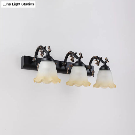 Vintage Ombre Frosted Glass Wall Mount Vanity Light For Bathroom