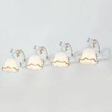 Vintage Opal Glass Floral Wall Sconce For Bathroom Vanity Lighting 4 / White Morning Glory
