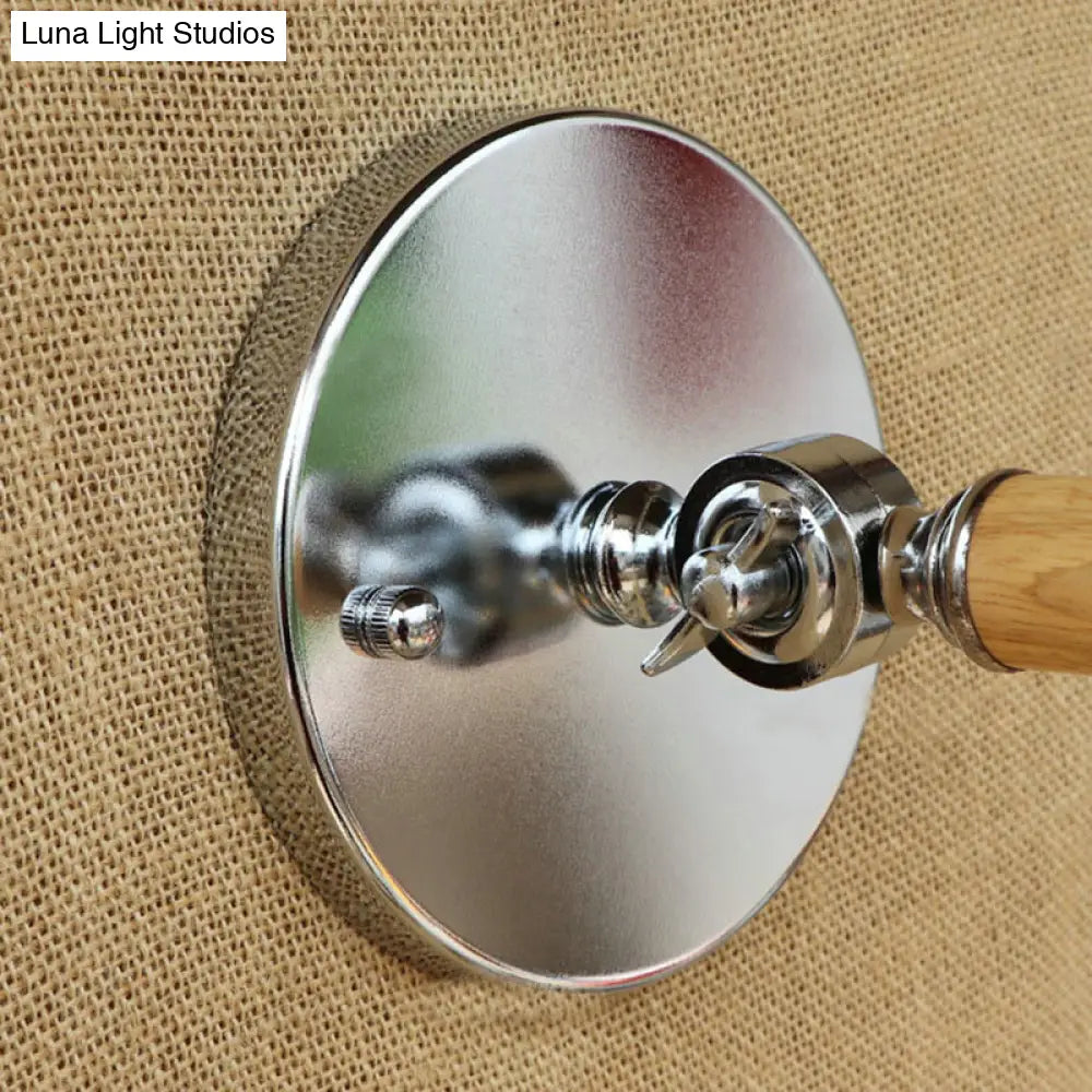 Vintage Orb Wall Light Fixture With Clear Glass Sconce In Chrome For Bathroom - 8/4/6 Wide Wooden