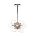 Vintage Ribbed Glass Ceiling Lamp With Prism Semi Flush Design - Black/Chrome Finish 9/12 Lights