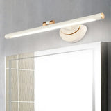 Vintage Rotating Pole Led Bath Light In Metallic Finish For Vanity Or Wall White / 16 Warm