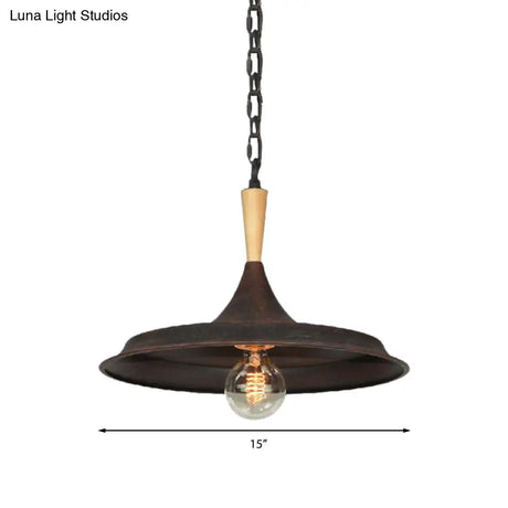 Vintage Rustic Pendant Lamp - Barn Shade Iron Lighting For Bar