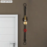 Vintage Rustic Wall Sconce With Pipe Valve And 1 Light For Living Room Décor