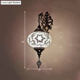 Vintage Stained Glass Globe Wall Sconce - Artistic Indoor Lamp With White/Red/Orange Lighting
