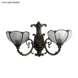 Vintage Stained Glass Wall Light In Antique Bronze For Bedroom