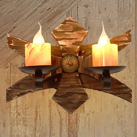 Vintage Style 2-Light Indoor Sconce Lamp: Black Candle/Lantern Wall Lighting With Clear Glass/Marble