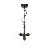 Vintage Style 3-Bulb Amber/Clear Glass Chandelier With Led Lighting For Dining Room Ceiling Clear /
