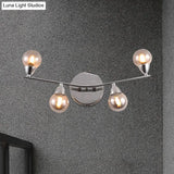 Vintage Style Ball Shaped Glass Wall Sconce Light With Chrome Finish - 2/4 Lights Ideal For Living