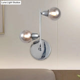 Vintage Style Ball Shaped Glass Wall Sconce Light With Chrome Finish - 2/4 Lights Ideal For Living