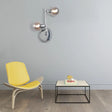 Vintage Style Ball Shaped Glass Wall Sconce Light With Chrome Finish - 2/4 Lights Ideal For Living