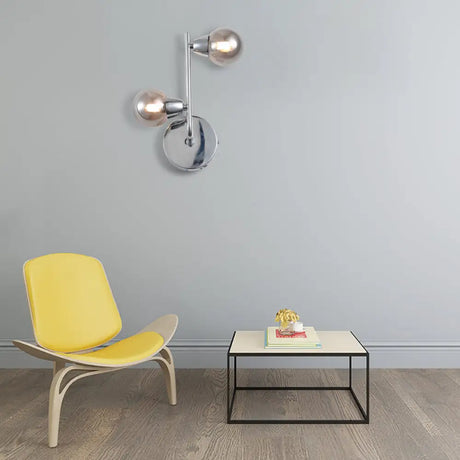Vintage Style Ball Shaped Glass Wall Sconce Light With Chrome Finish - 2/4 Lights Ideal For Living