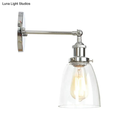 Vintage Style Bronze/Brass/Copper Sconce Light With Clear Glass Shade - Ideal For Living Room