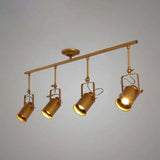 Vintage Style Bronze/Gold Finish Semi Flush Mount Ceiling Light With Cylindrical Shade – Ideal