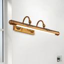 Vintage-Style Carved Vanity Light With Golden Led Tube Shade - Perfect For Bathroom Walls Gold /