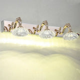 Vintage Style Crystal Vanity Wall Lamp In Gold Finish With 2/3/4 Clear Heads 13/18 Wide / 18