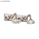 Vintage Style Crystal Vanity Wall Lamp In Gold Finish With 2/3/4 Clear Heads 13/18 Wide