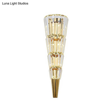 Vintage Style Crystal Wall Sconce - Layered Mount Lighting With 6/8 Clear Lights Ideal For Living