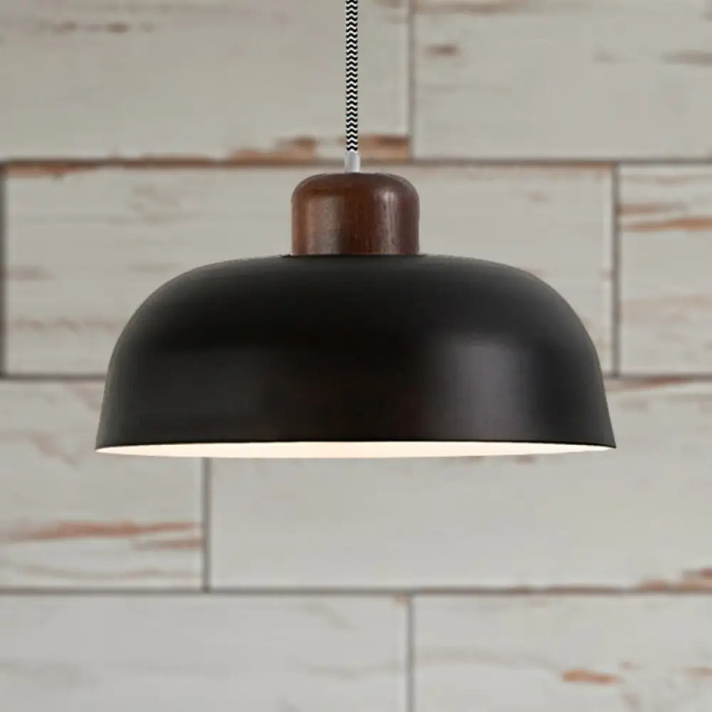 Vintage Style Metallic Pendant Lamp For Dining Table Ceiling With 12’/15’ W Bowl Shade 1 Light