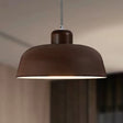 Vintage Style Metallic Pendant Lamp For Dining Table Ceiling With 12’/15’ W Bowl Shade 1 Light