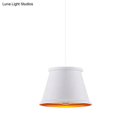 Vintage Style Pendant Light With Metal Shade | 1 Bulb Suspension Lighting For Dining Room In