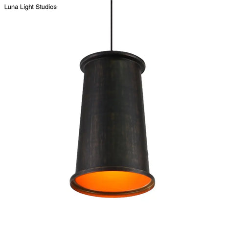 Vintage Style Pendant Light With Metal Shade | 1 Bulb Suspension Lighting For Dining Room In