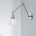 Vintage Style Wall Sconce With Clear Glass And Satin Brass Chrome Or Antique Finish - Perfect For