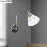 Vintage Style Wall Sconce With Clear Glass And Satin Brass Chrome Or Antique Finish - Perfect For