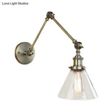 Vintage Style Wall Sconce With Clear Glass And Satin Brass Chrome Or Antique Finish - Perfect For