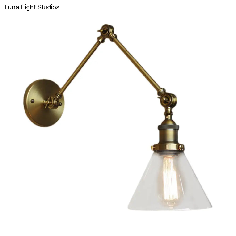 Vintage Style Wall Sconce With Clear Glass And Satin Brass Chrome Or Antique Finish - Perfect For