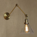 Vintage Style Wall Sconce With Clear Glass And Satin Brass Chrome Or Antique Finish - Perfect For