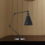 Vintage Stylish Conical Table Lamp With Metallic Shade Ideal For Study Rooms - 1 Head Black/Brass