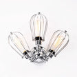 Vintage Stylish Metal Wire Guard Sconce Light - Polished Chrome 3 Bulbs Wall Lighting For Living