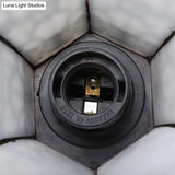 Vintage Tiffany Wall Lamp With Carved Arm & Art Glass Bell - Outdoor Black Light