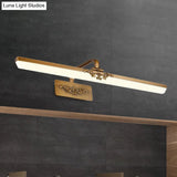 Vintage Ultra-Thin Metal Bronze Wall Vanity Light With Integrated Led For Bedroom - Warm/White