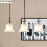 Vintage White Glass Cluster Pendant Light With Ceramic Cap For Dining Room Décor