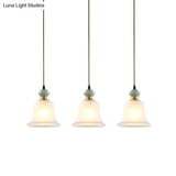 Vintage White Glass Cluster Pendant Light With Ceramic Cap For Dining Room Décor