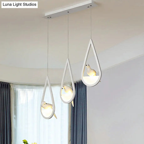 Waterdrop Acrylic Hanging Lamp: 1/2/3 Lights | Black/White Warm/White Light Dining Room Pendant