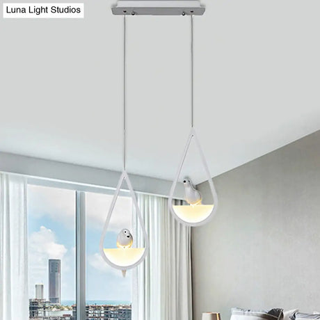 Waterdrop Acrylic Hanging Lamp: 1/2/3 Lights | Black/White Warm/White Light Dining Room Pendant