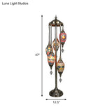 Waterdrop Glass Floor Lamp - Traditional Hand-Cut Style With 5/7/9 Heads For Bedroom Reading In