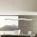 Waveform Drop Pendant Acrylic Led Hanging Light Fixture In Black Warm/White For Office / Warm
