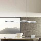 Waveform Drop Pendant Acrylic Led Hanging Light Fixture In Black Warm/White For Office / Warm