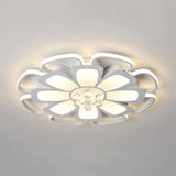 White Acrylic Blossom Led Ceiling Light - Crystal Ball Kids Lamp For Nursing Room / 20.5’ Warm