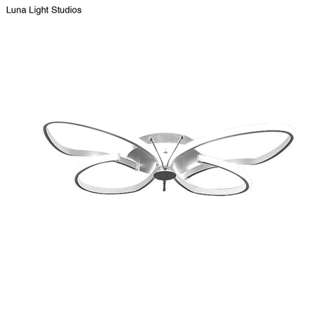 White Acrylic Butterfly Ceiling Light For Nursing Room - Contemporary Flush Mount